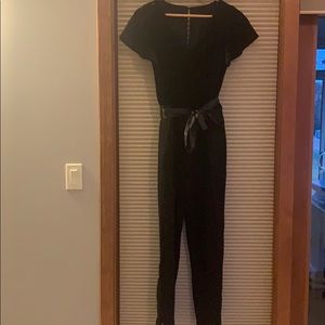 Black velvet bodice jumpsuit